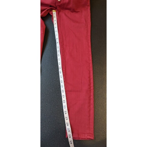 Anthropologie Pilcro and the Letterpress Jean Red Skinny Button Fly Mid Rise 24 - Picture 5 of 13